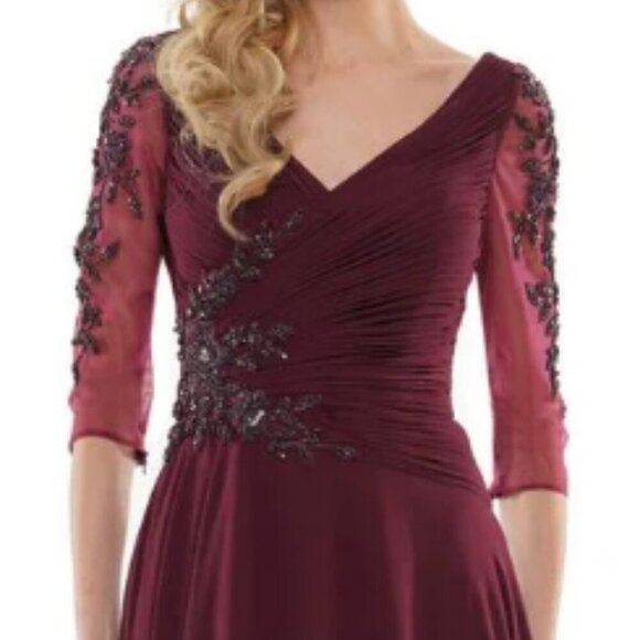 NWT Marsoni by Colors MV1135 Mother of the Bride Dress Wine Size 18 - Picture 3 of 6
